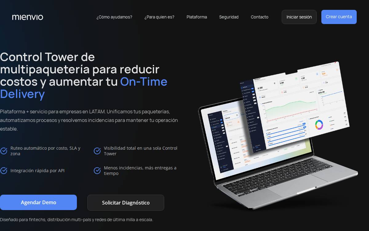 Mienvío website preview