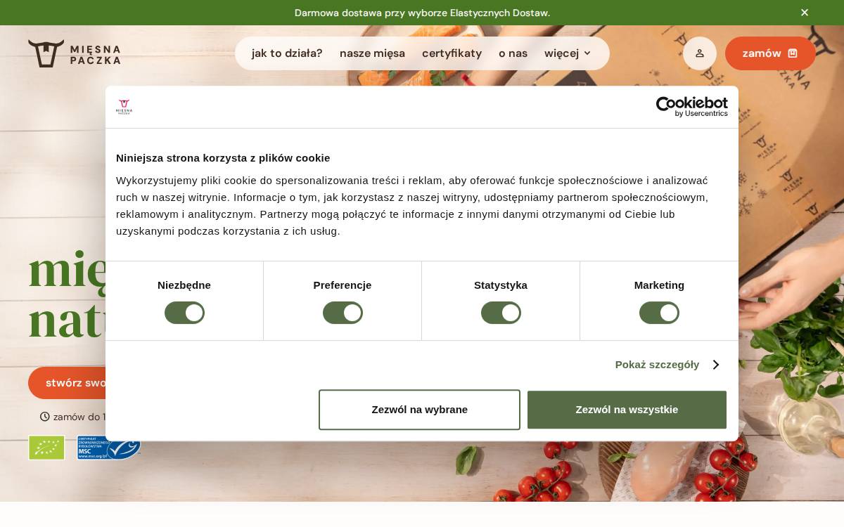 Mięsna Paczka website preview