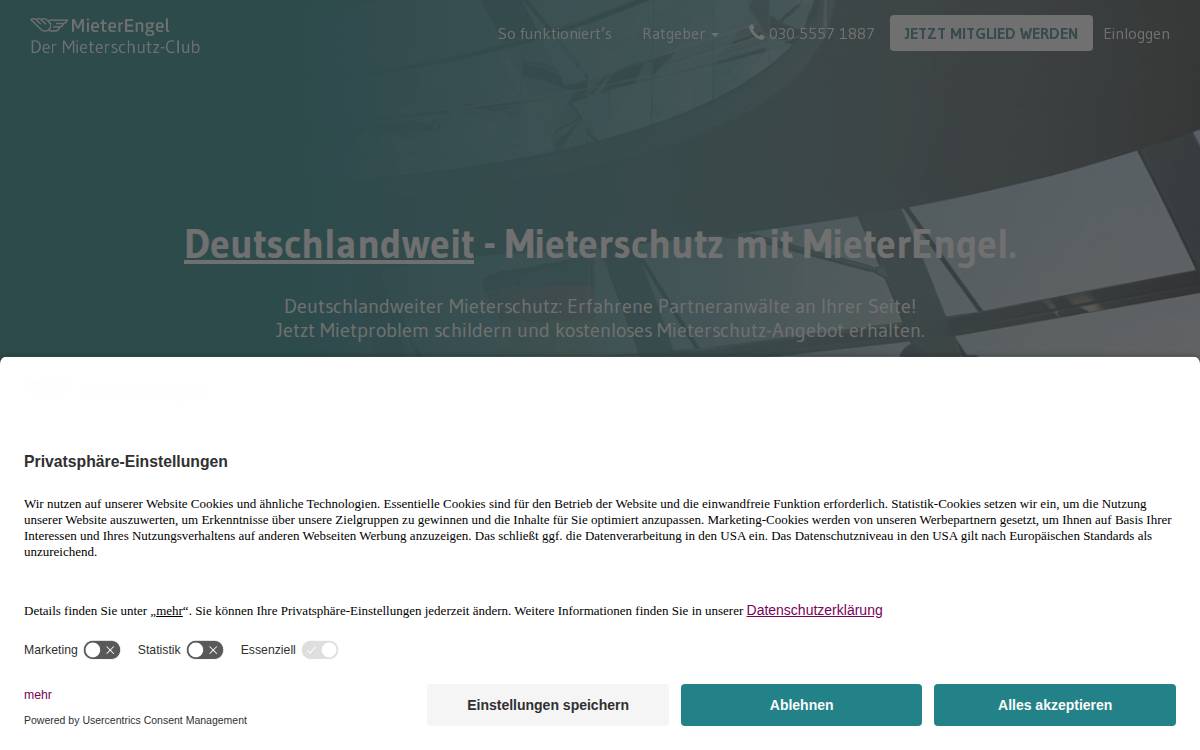 Mieterengel website preview