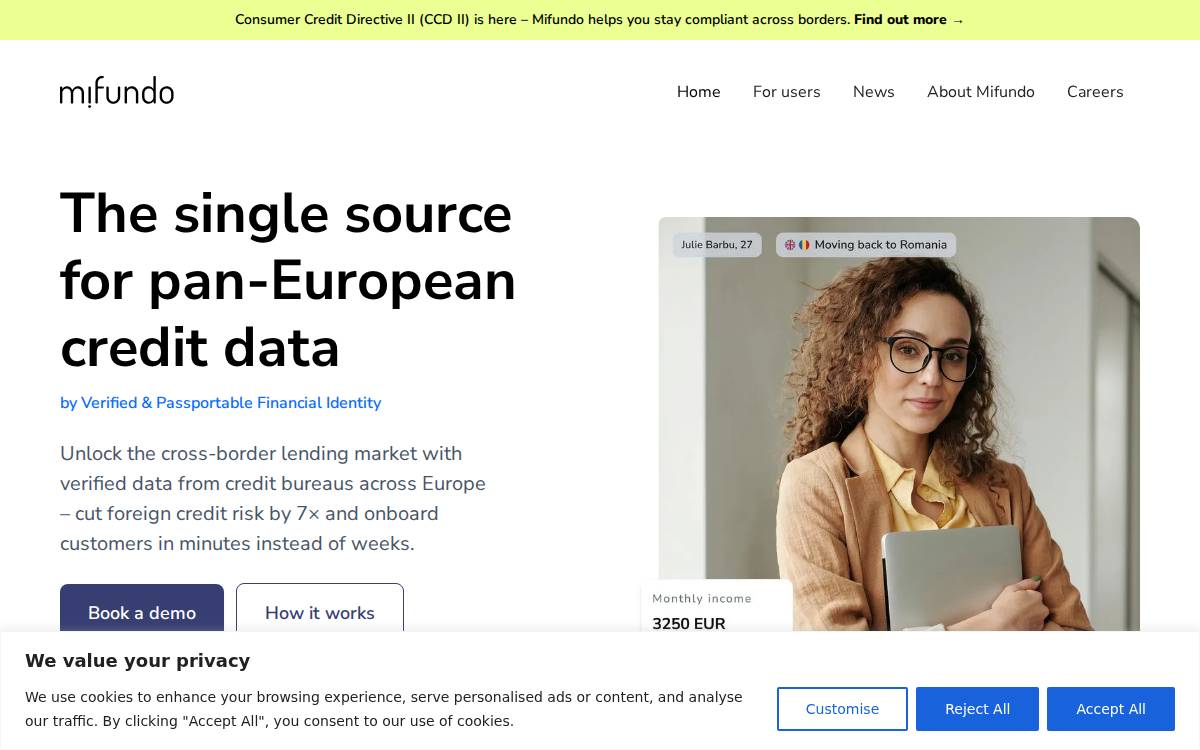 Mifundo website preview