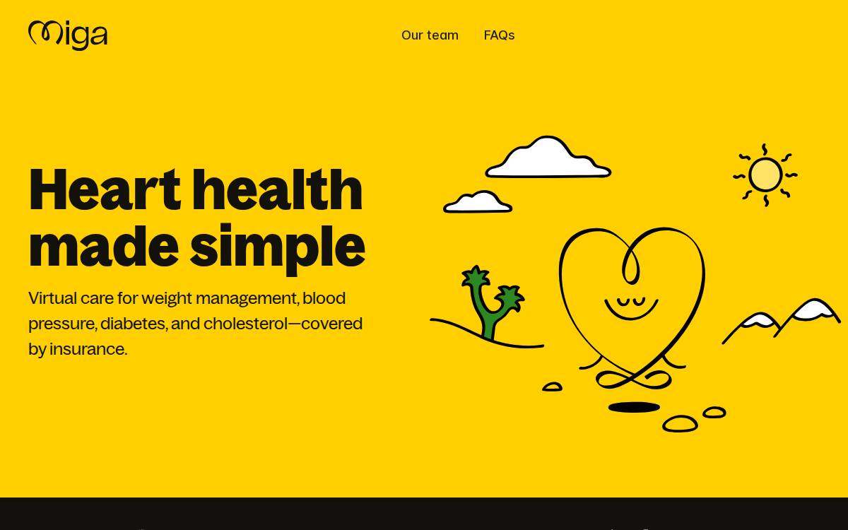 Miga Health website preview