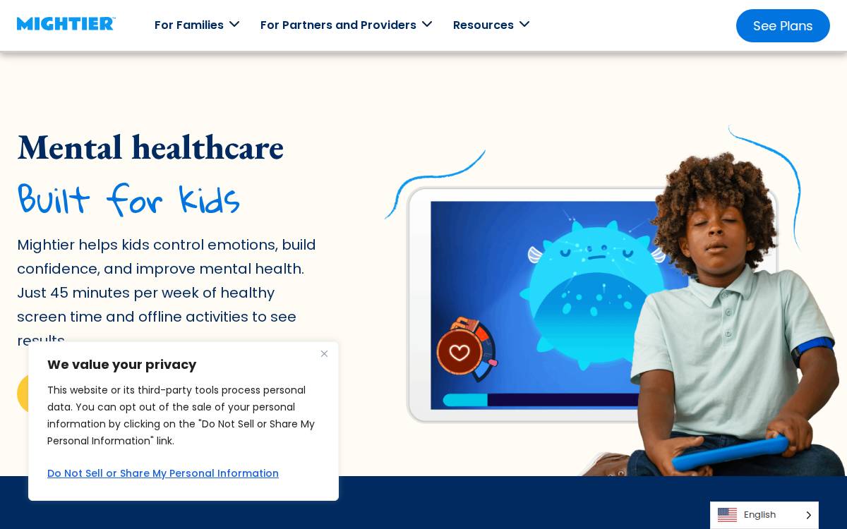 Mightier website preview