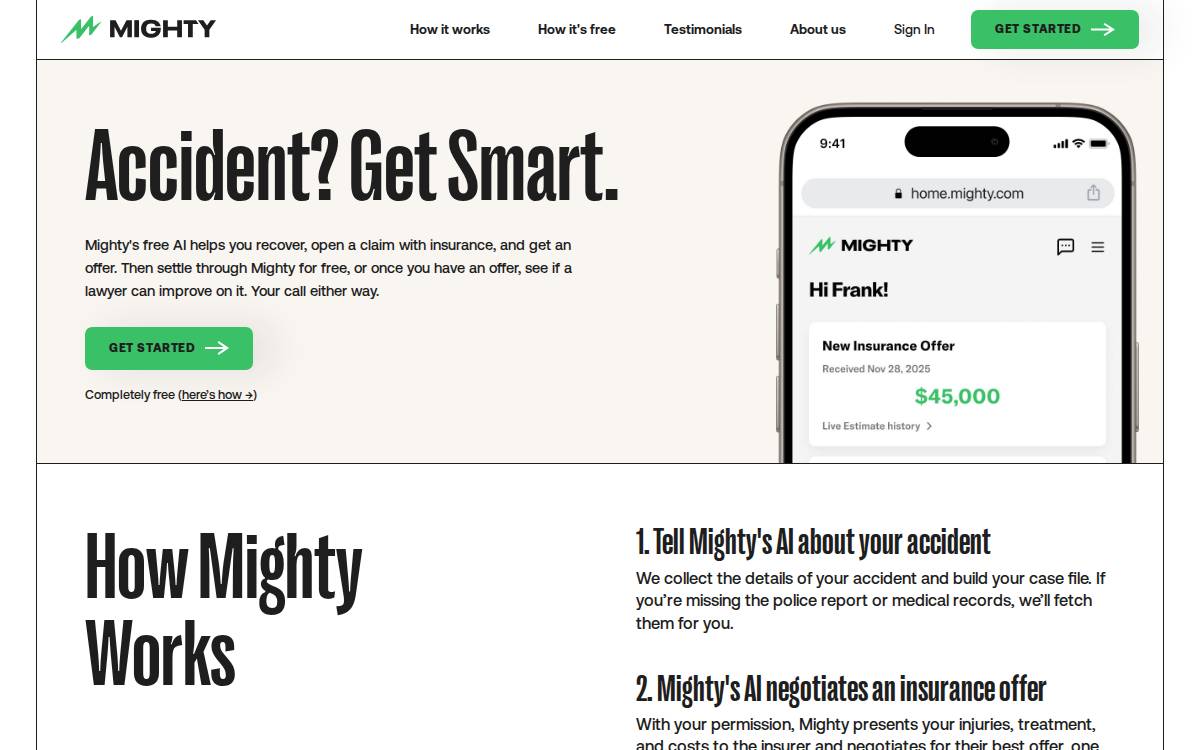 Mighty website preview