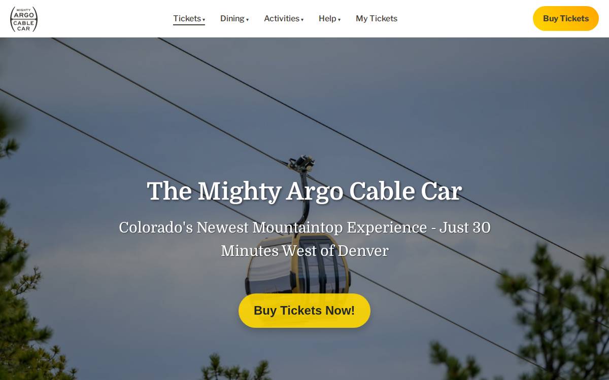 Mighty Argo Cable Car website preview