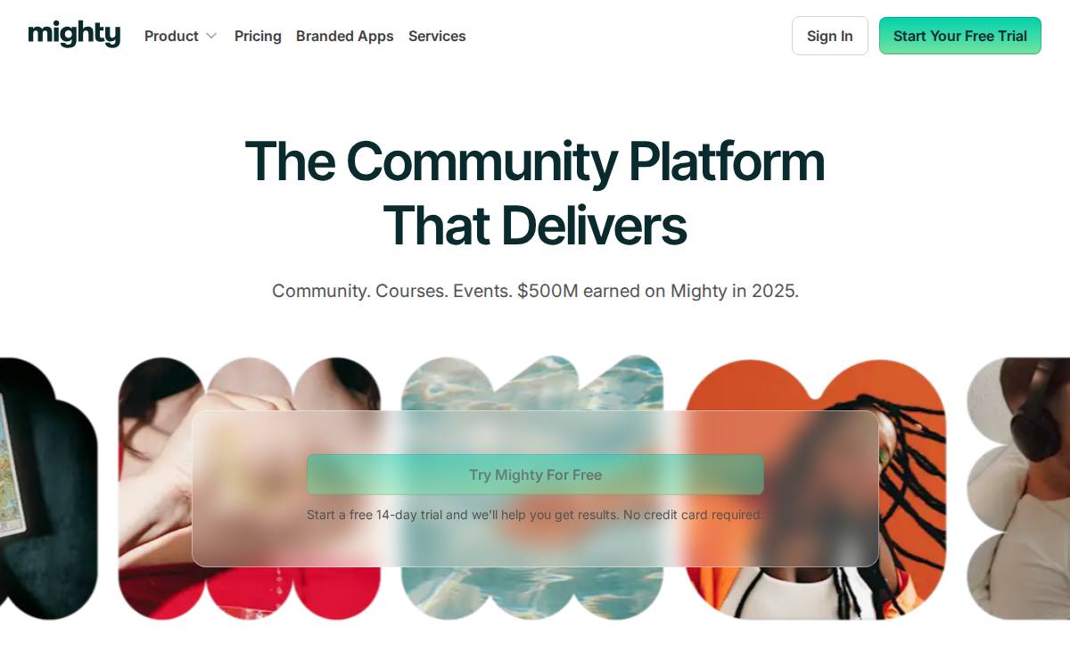 Mighty Networks website preview