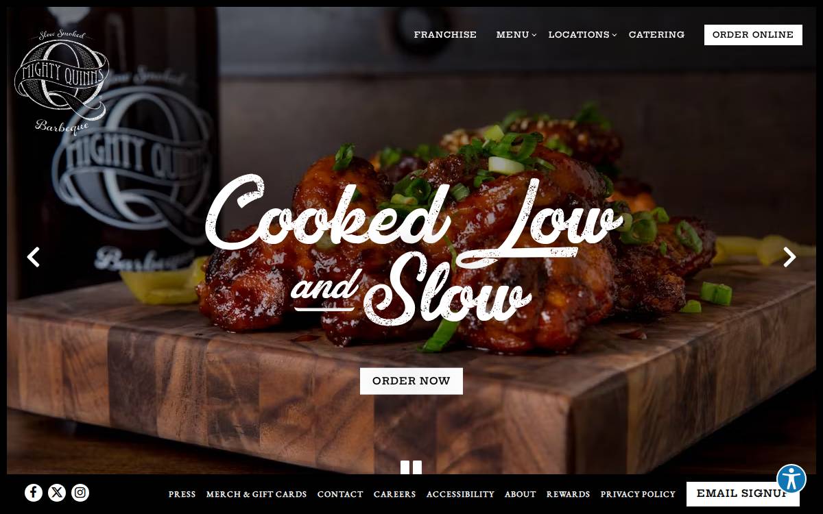 Mighty Quinn's BBQ website preview