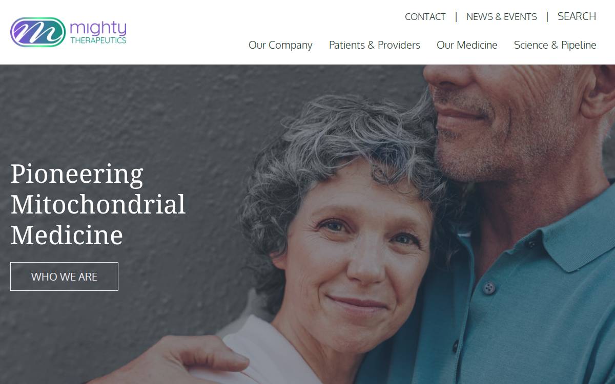 Mighty Therapeutics website preview