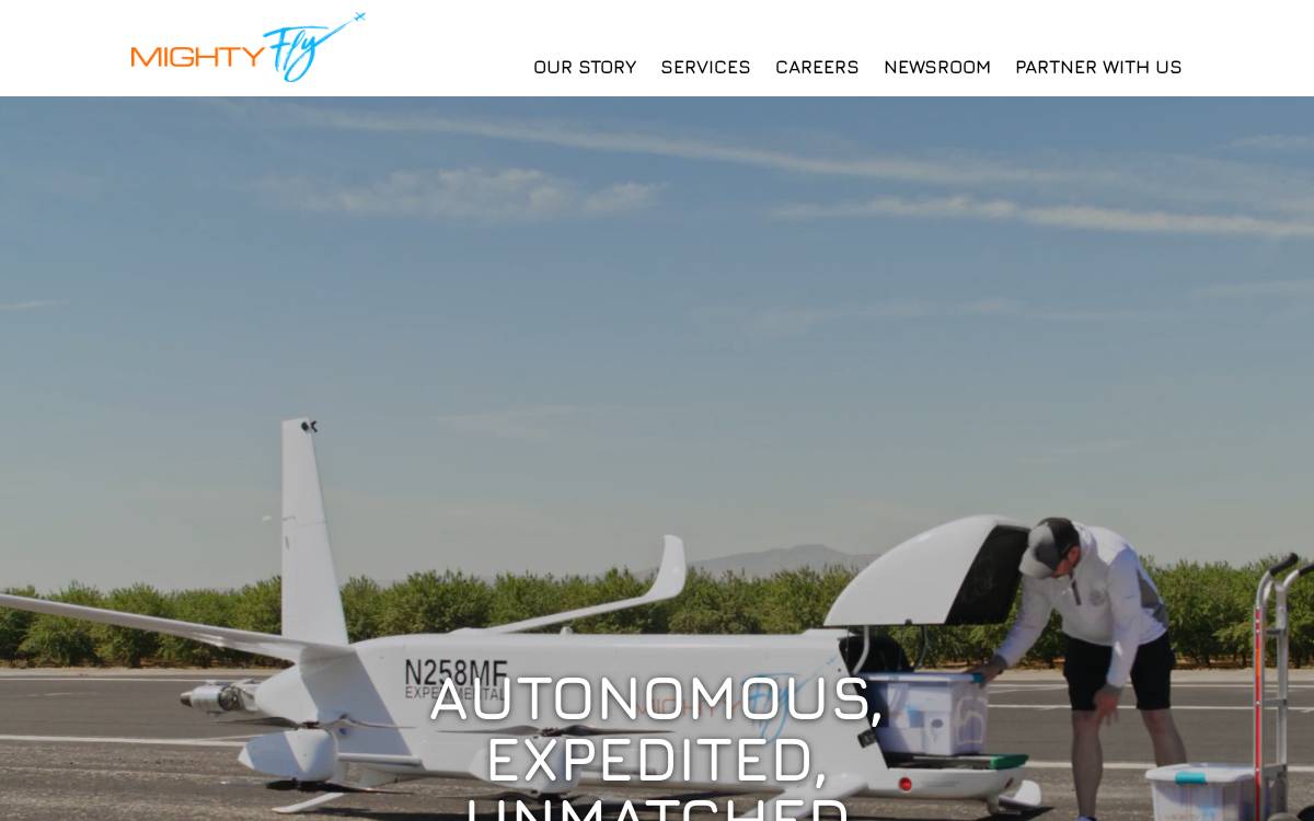 MightyFly website preview