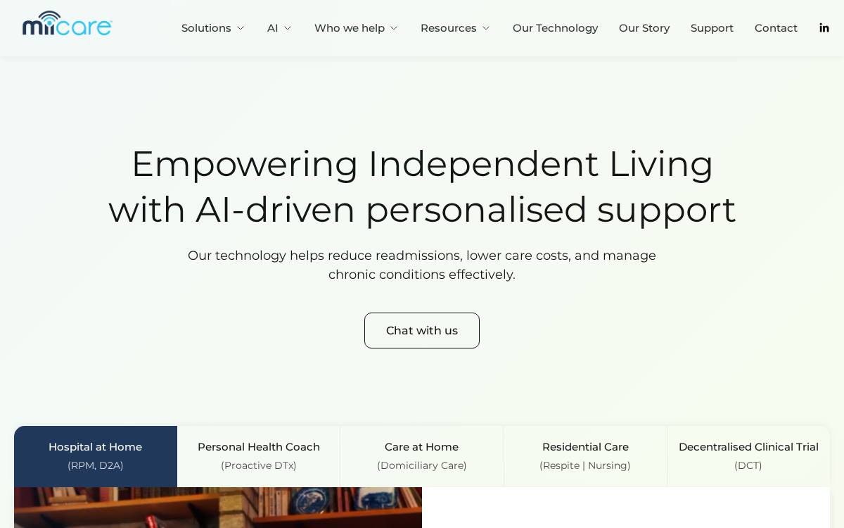 MiiCare website preview