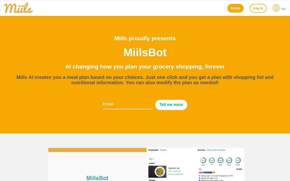 Miils website preview