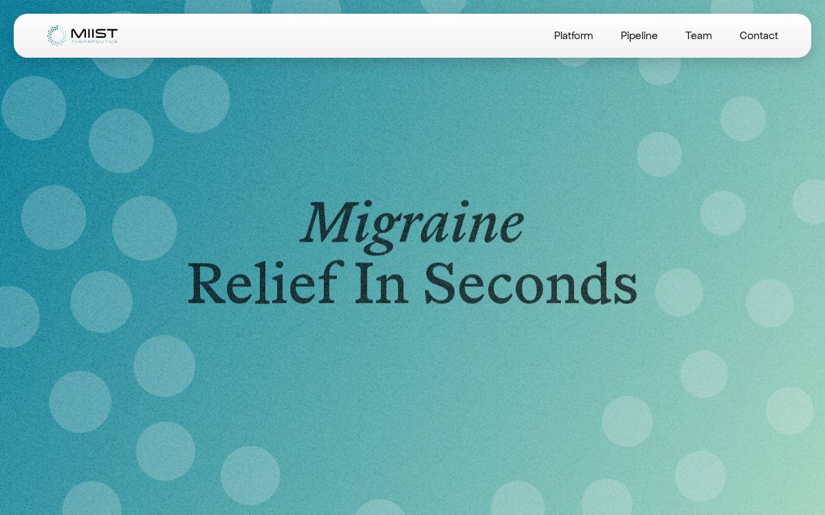Miist Therapeutics website preview
