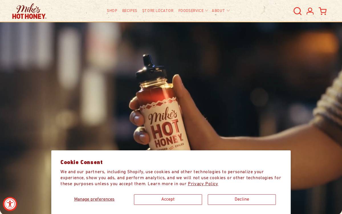 Mike's Hot Honey website preview