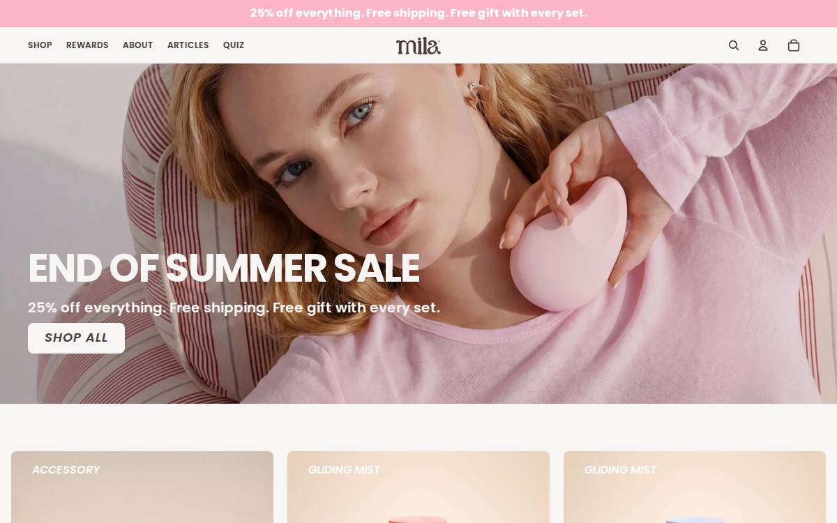 Mila website preview
