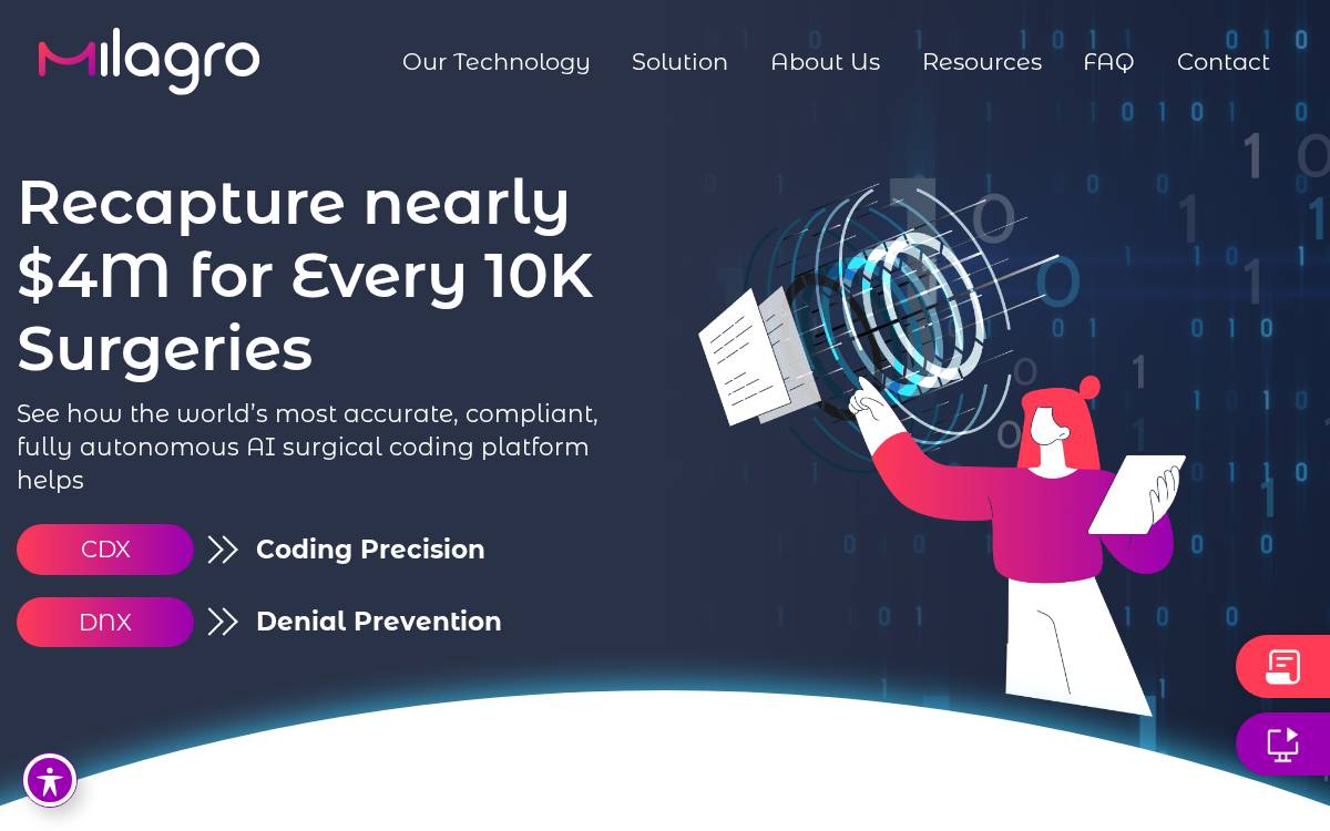 milagro ai website preview