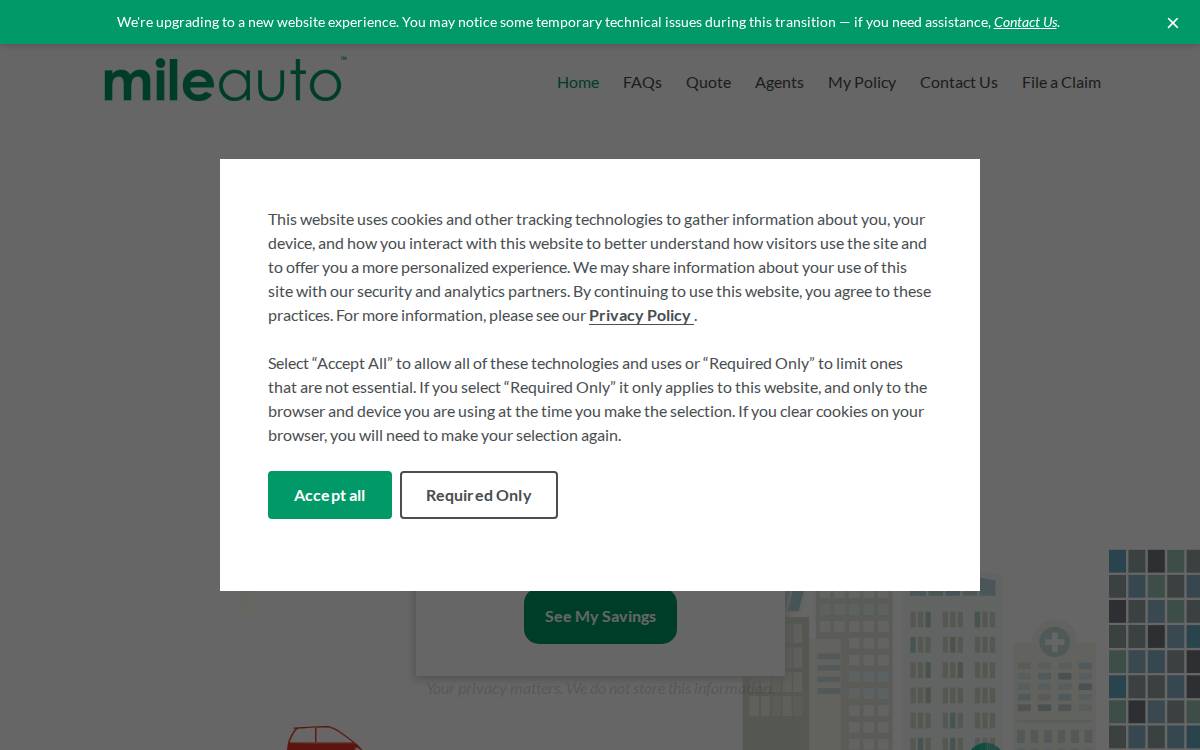 Mile Auto website preview