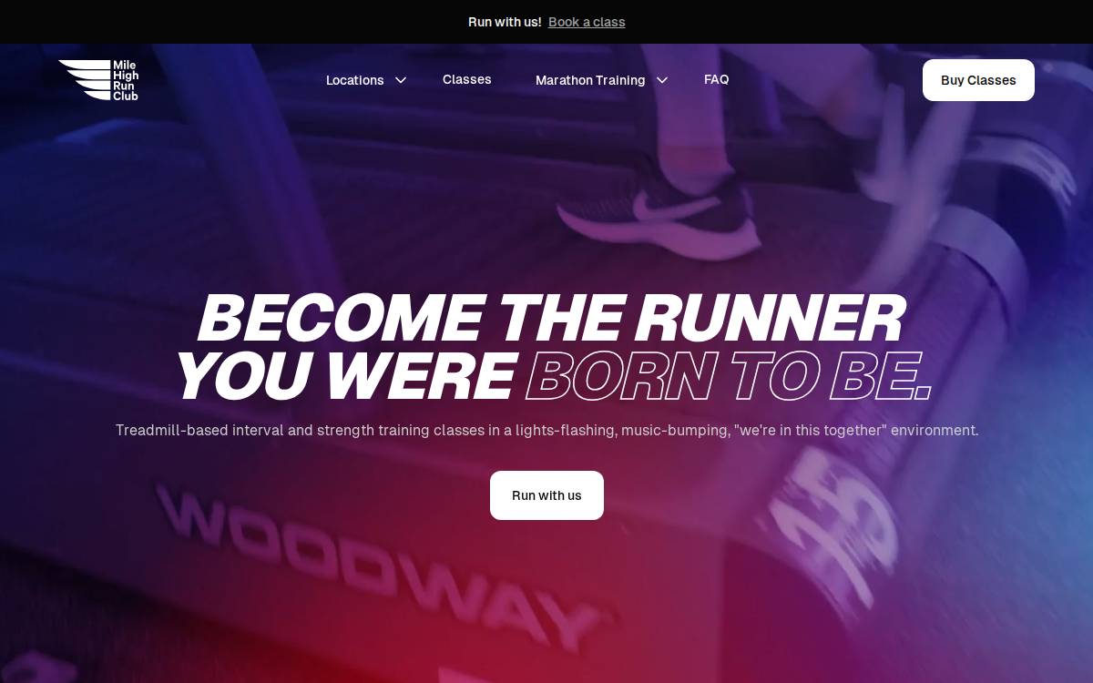 Mile High Run Club website preview