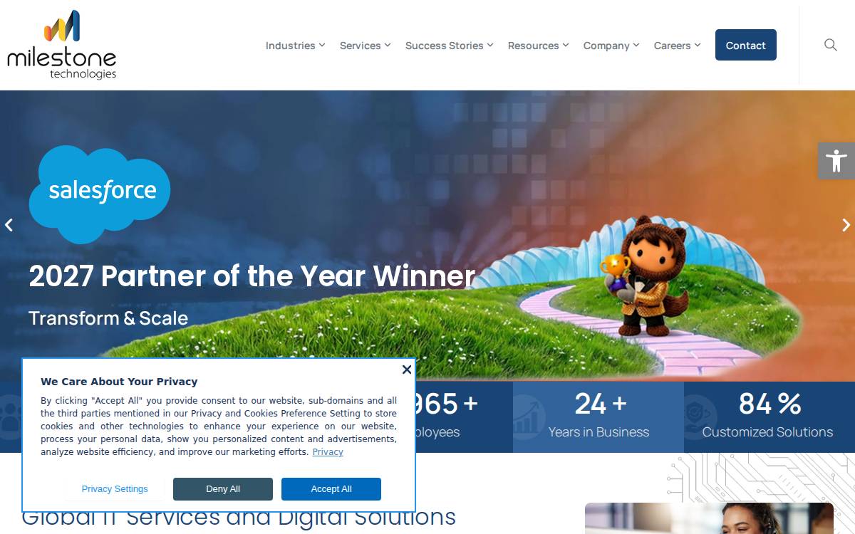 Milestone Technologies Inc website preview