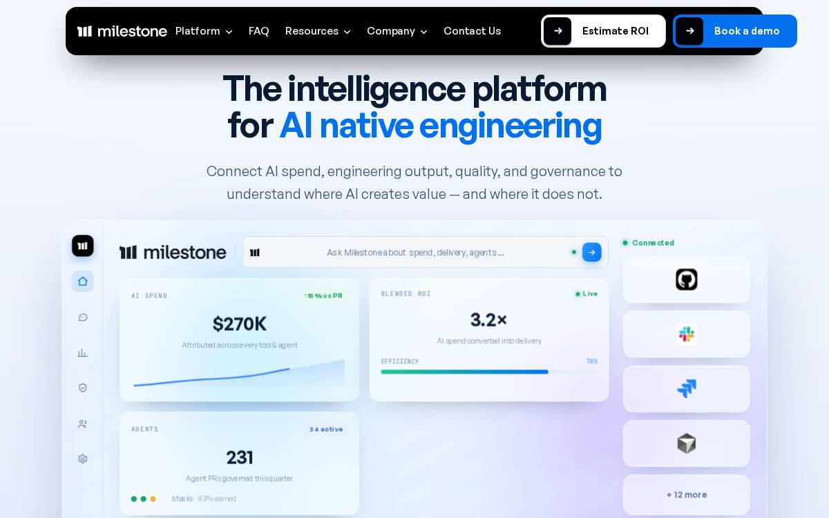 Milestone website preview