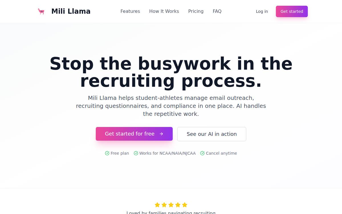 Mili Llama website preview