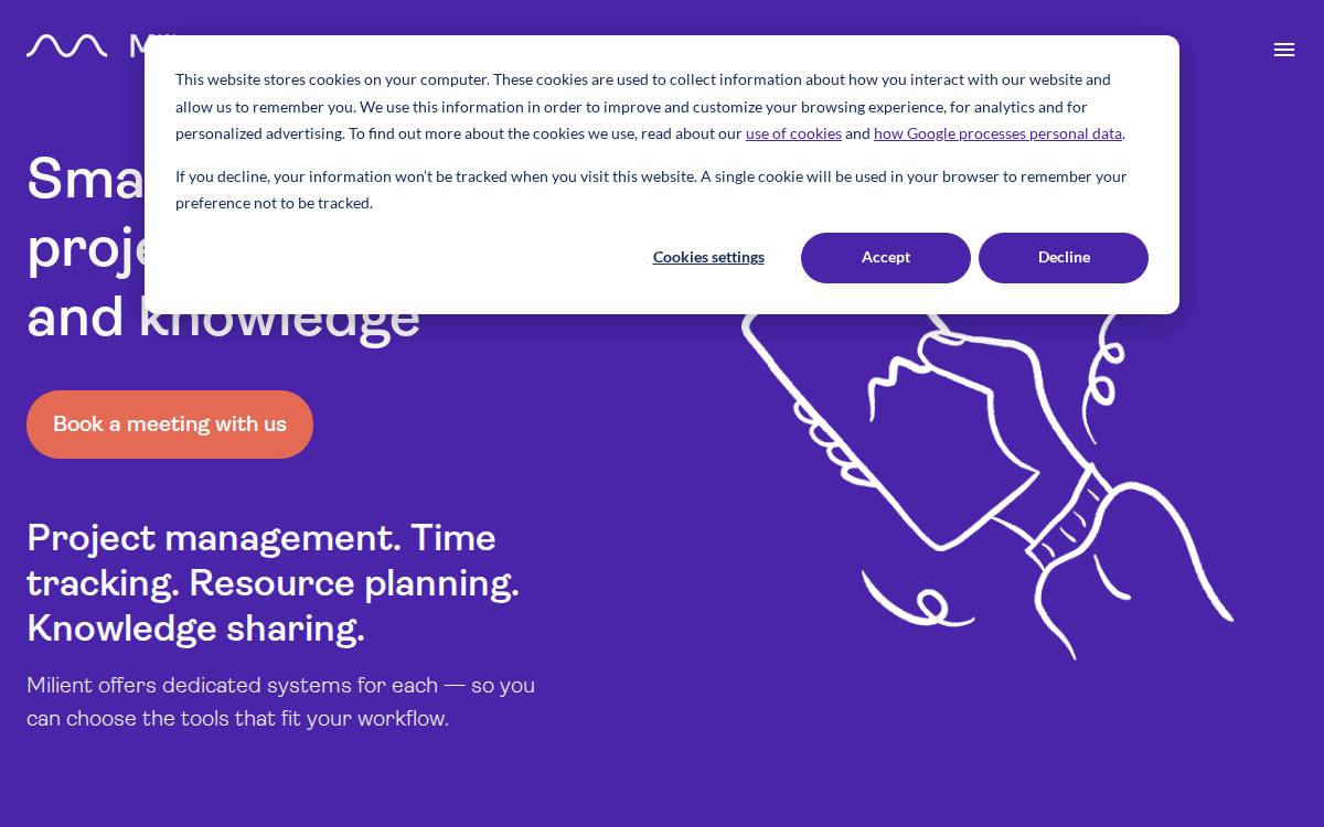 Milient website preview