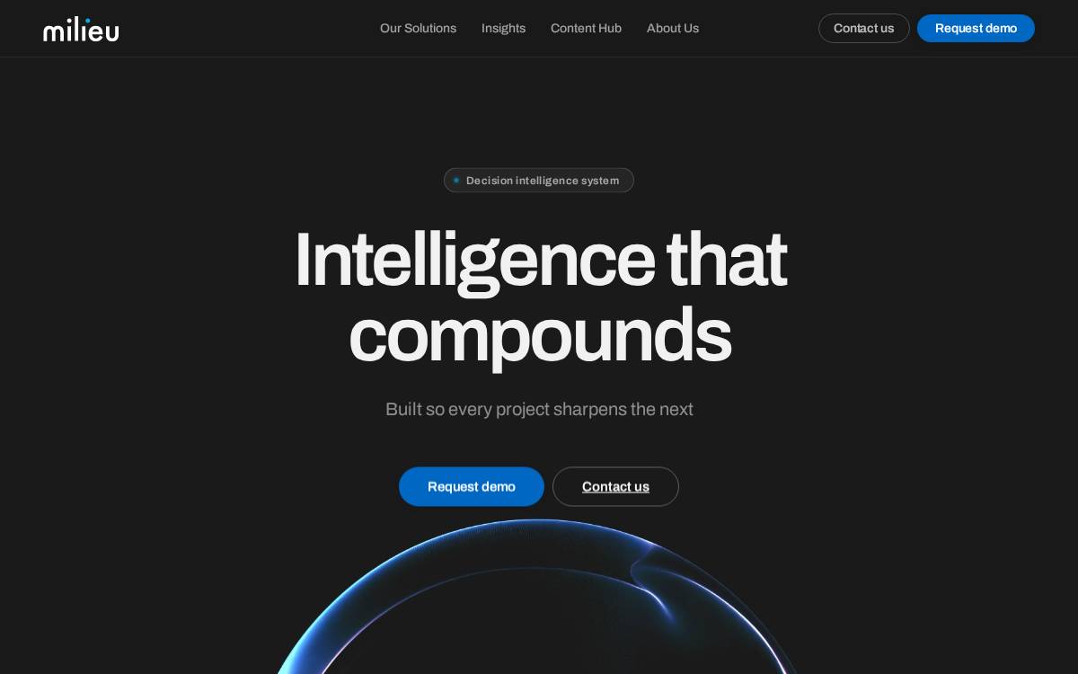 Milieu website preview