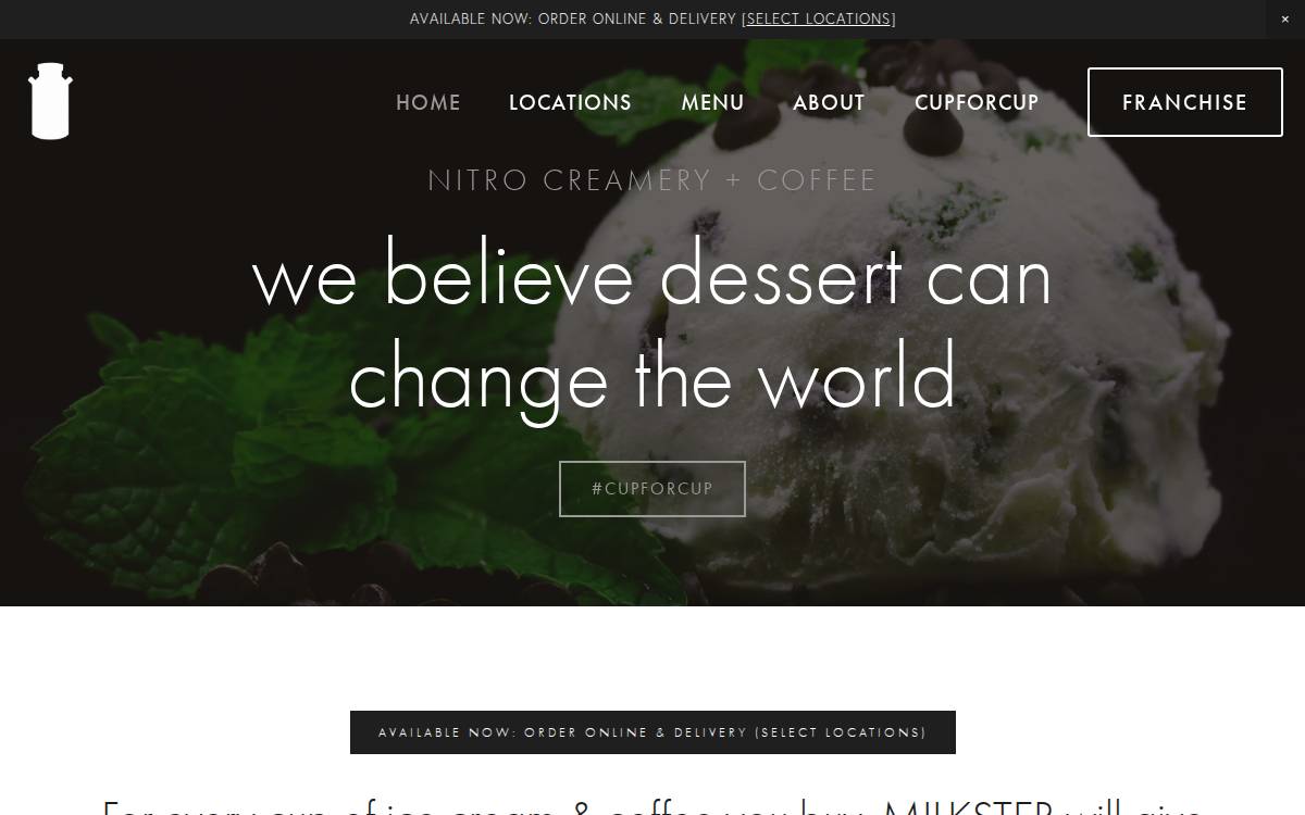 Milkster website preview