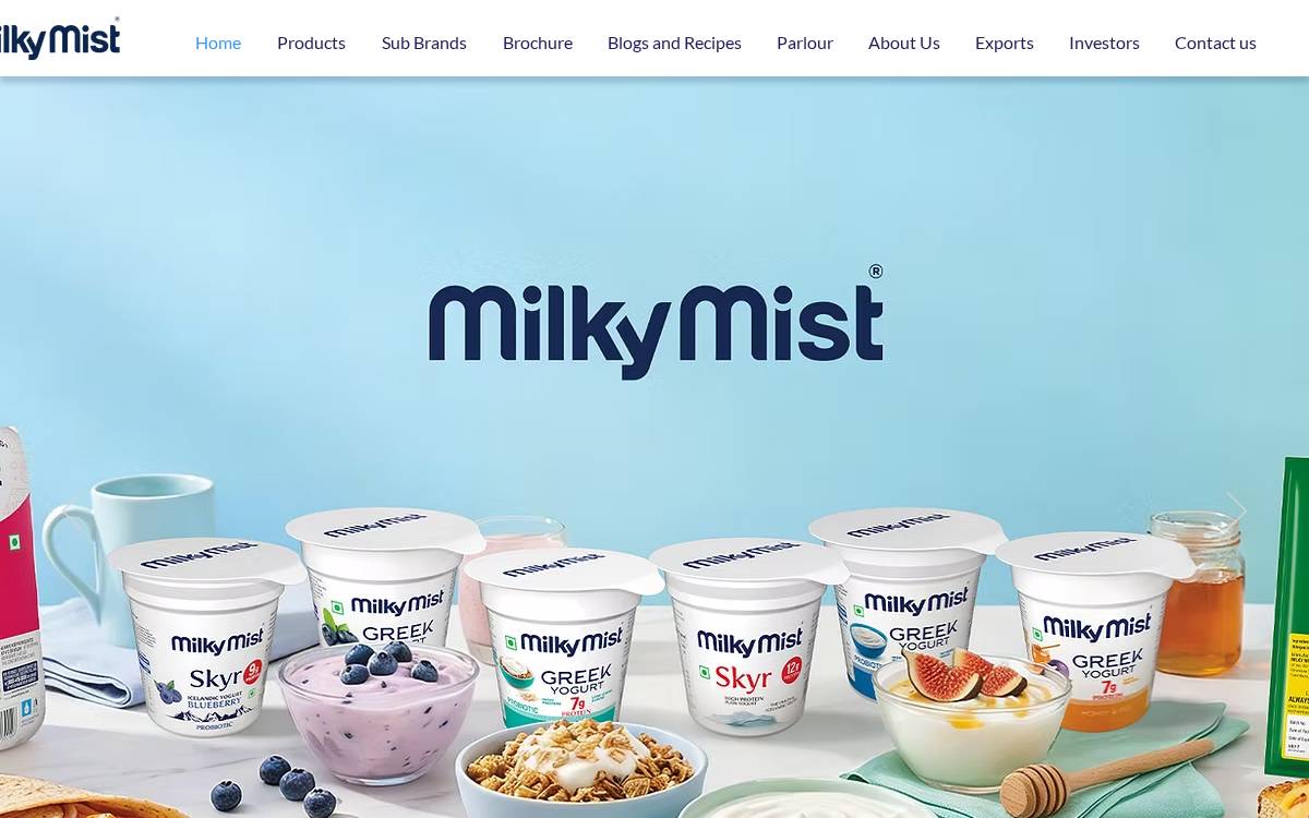 Milky Mist website preview