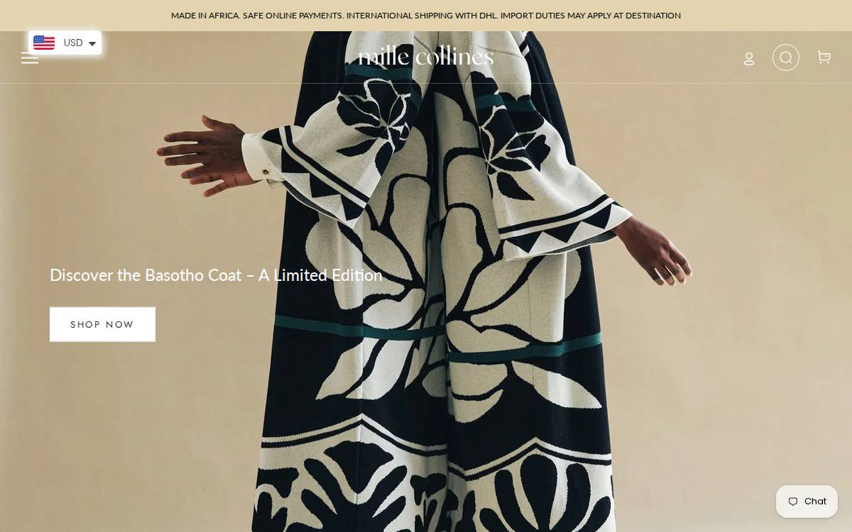 Mille Collines website preview