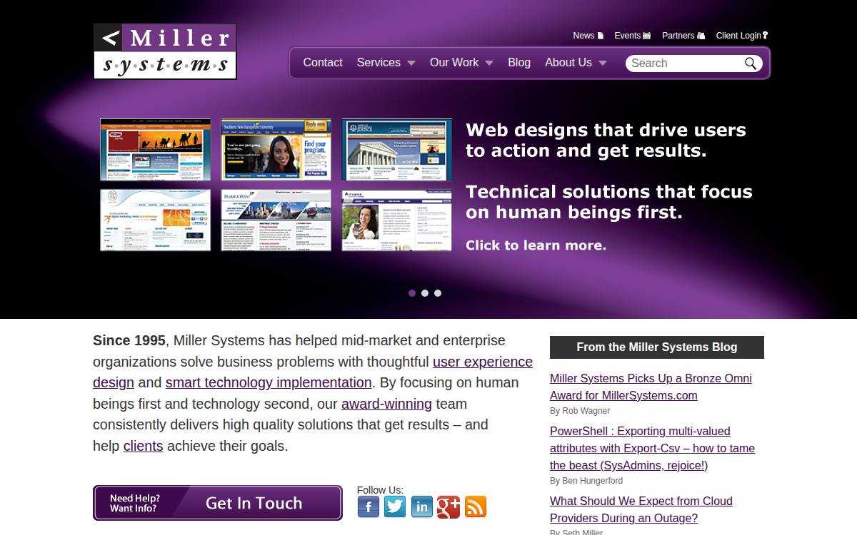Miller Systems website preview