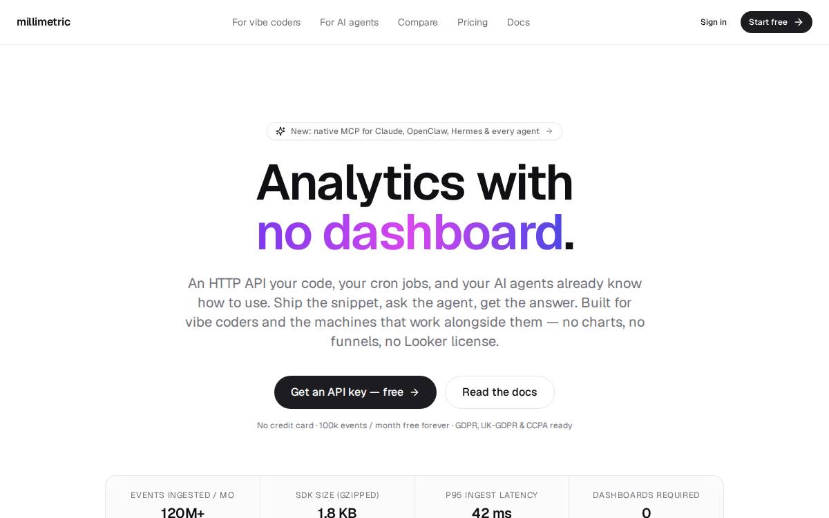 Millimetric website preview