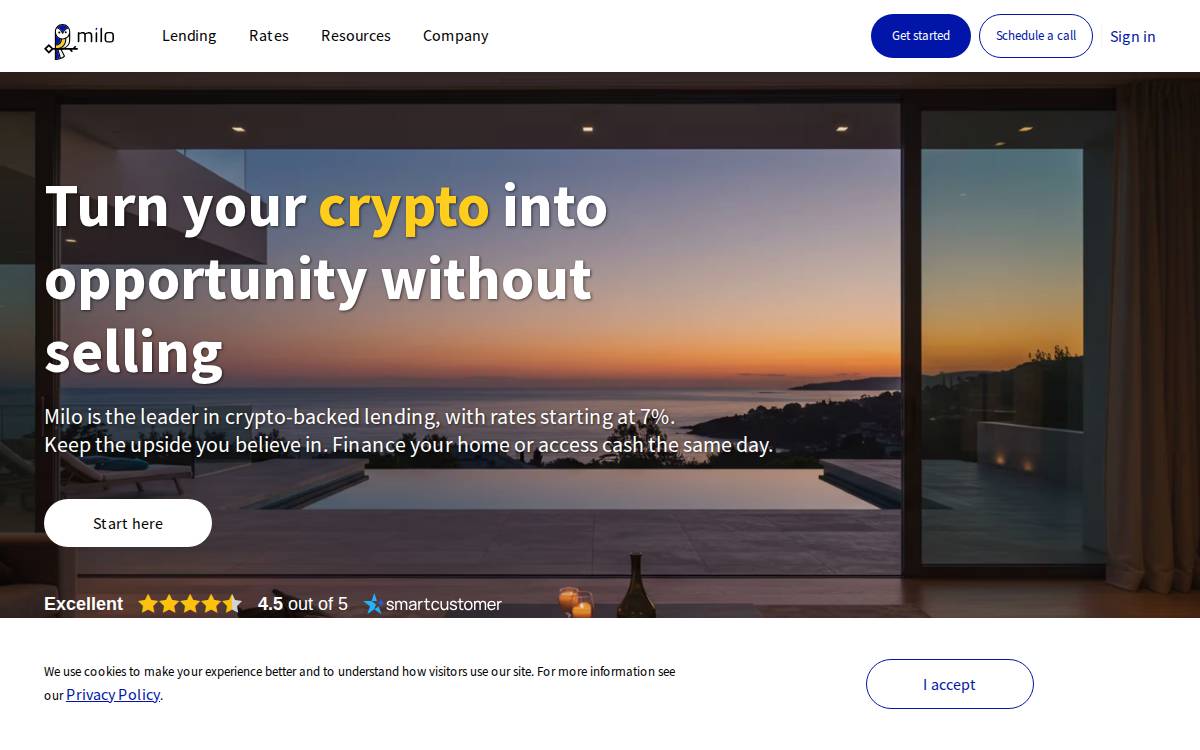 Milo Credit website preview