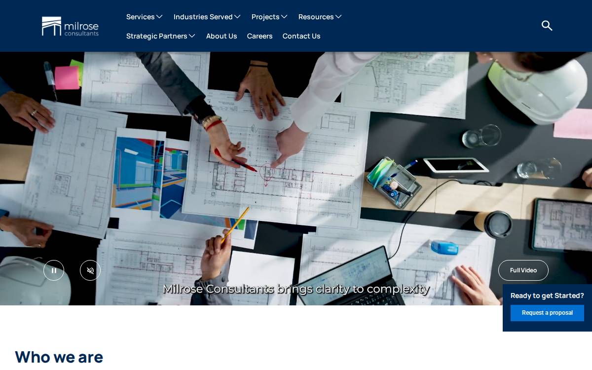 Milrose Consultants website preview