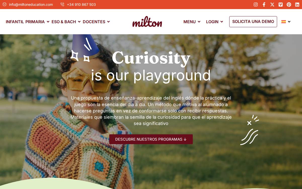 Milton Education website preview