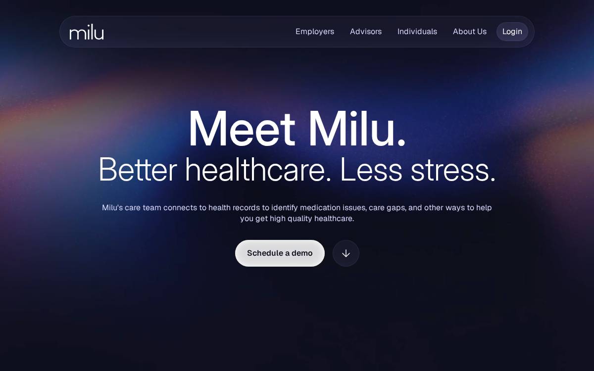 Milu Health website preview