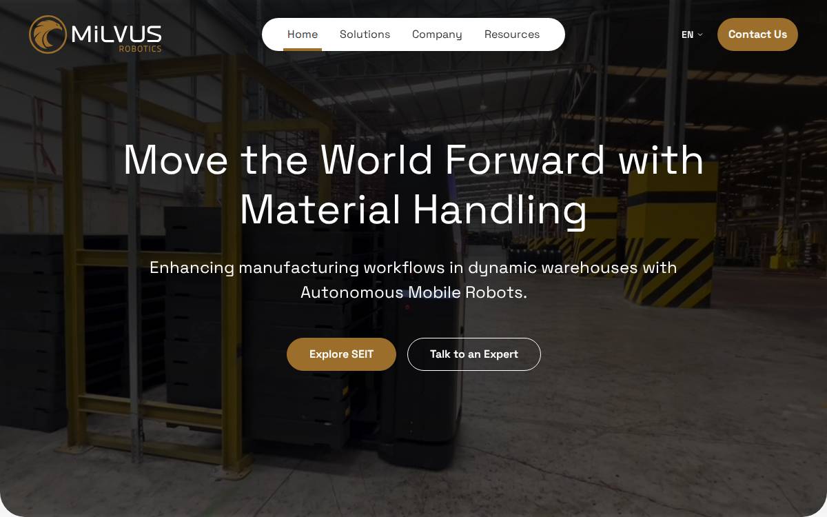 Milvusrobotics website preview