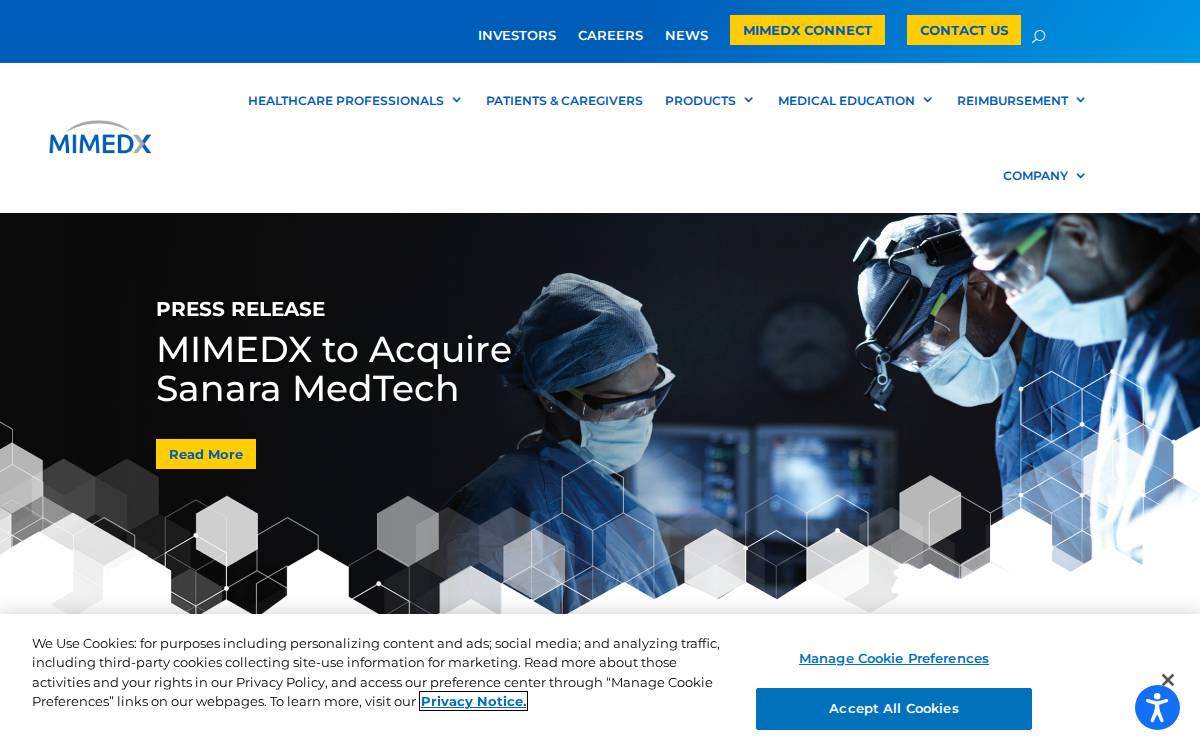 MiMedx Group website preview