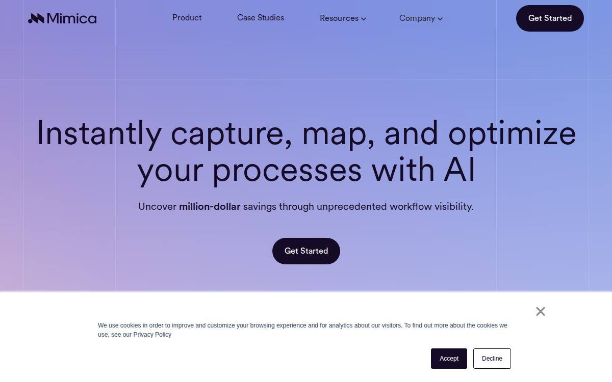 Mimica website preview