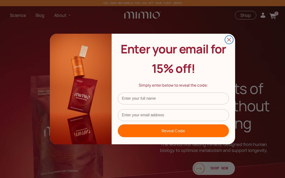 Mimio Health website preview