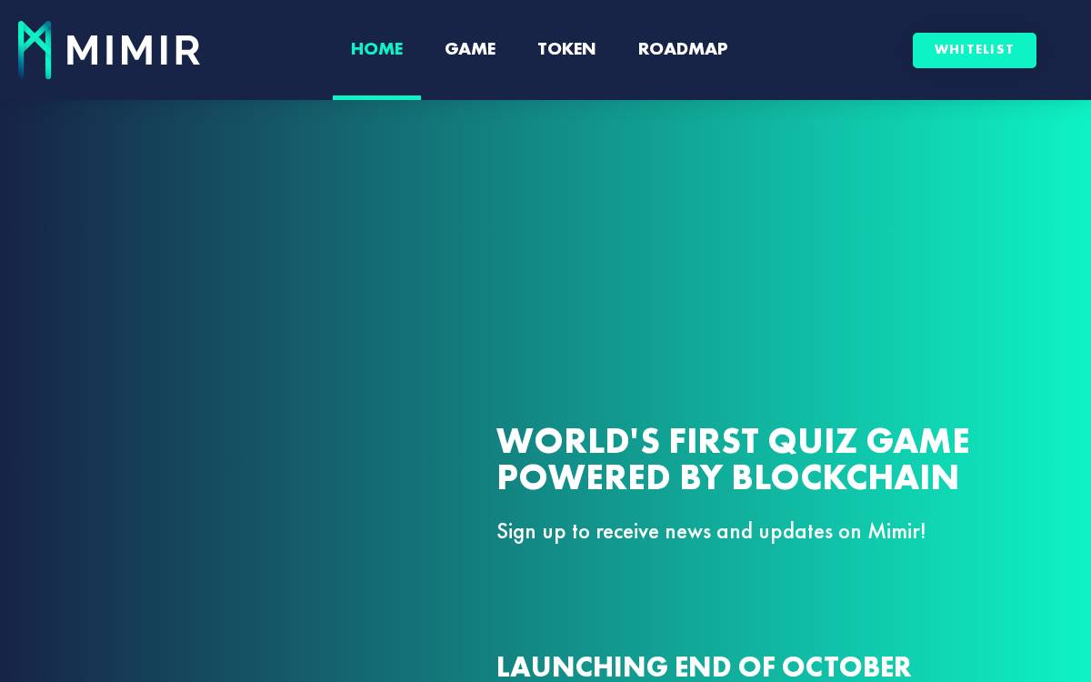 Mimirquiz website preview