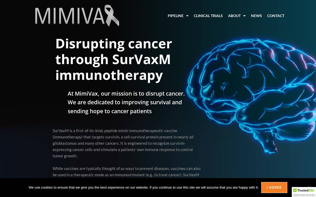 MimiVax, LLC website preview