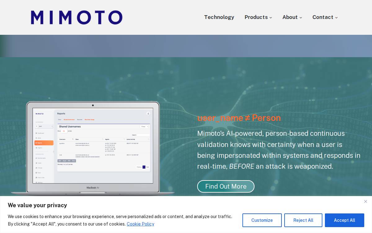 Mimoto website preview