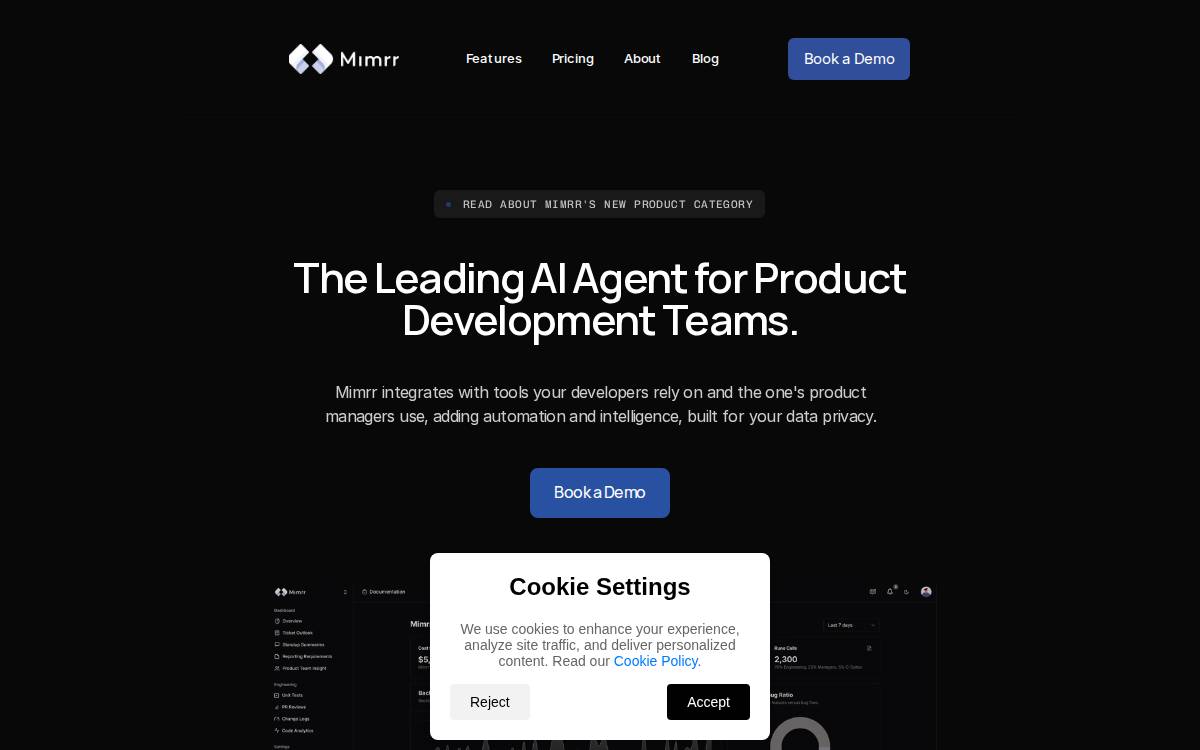 Mimrr website preview