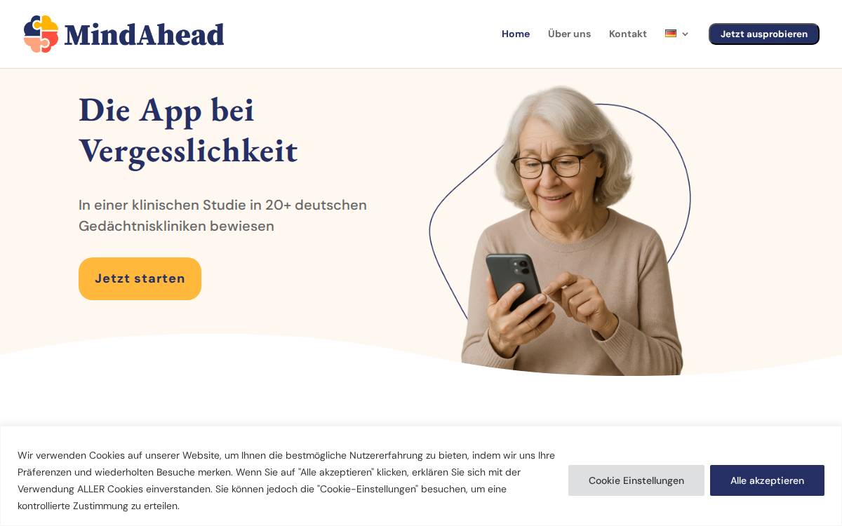 Mindahead website preview