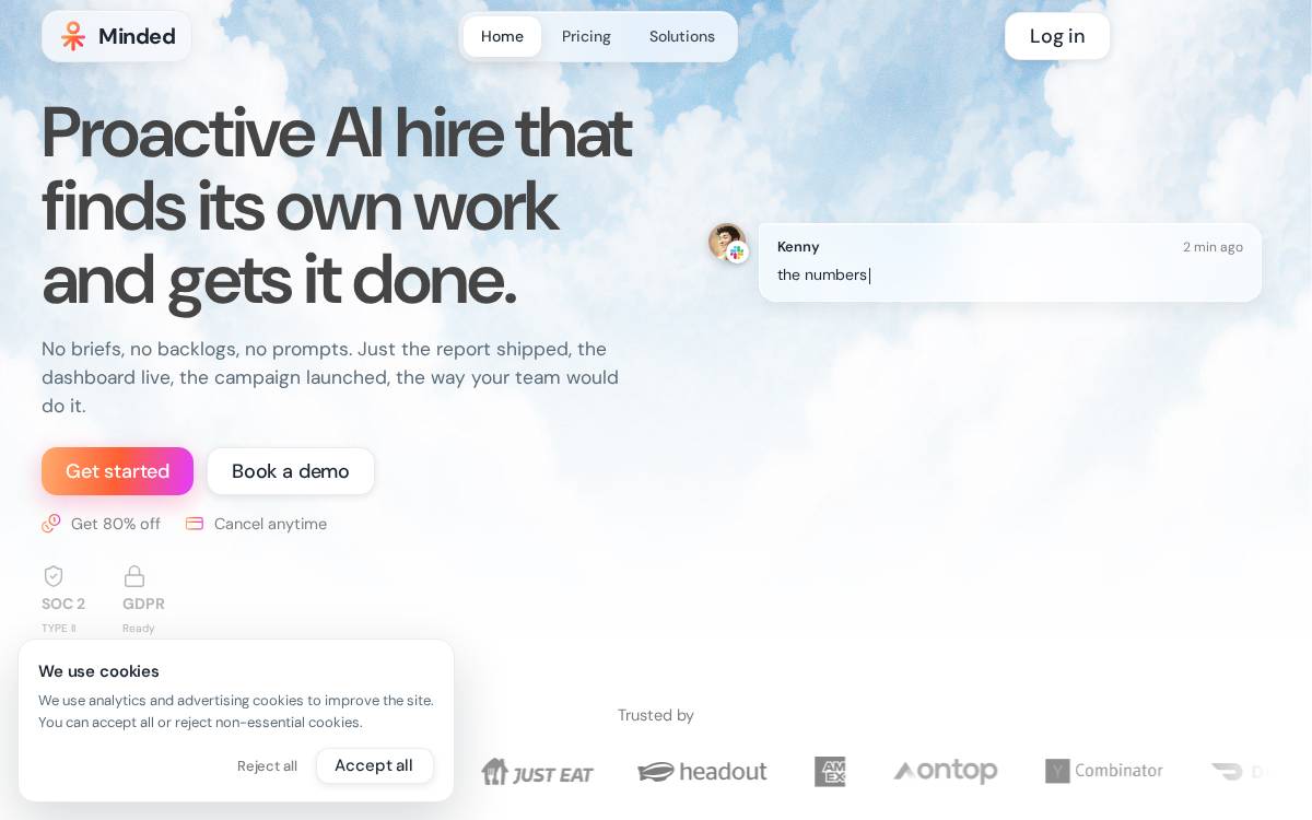 Minded website preview