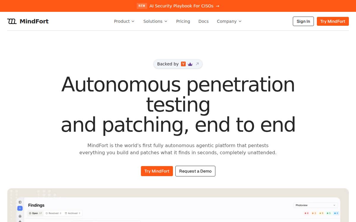 MindFort website preview