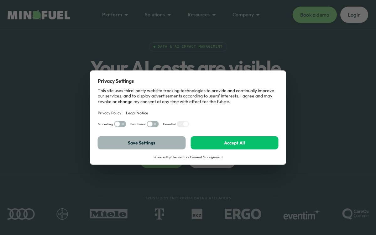 Mindfuel website preview