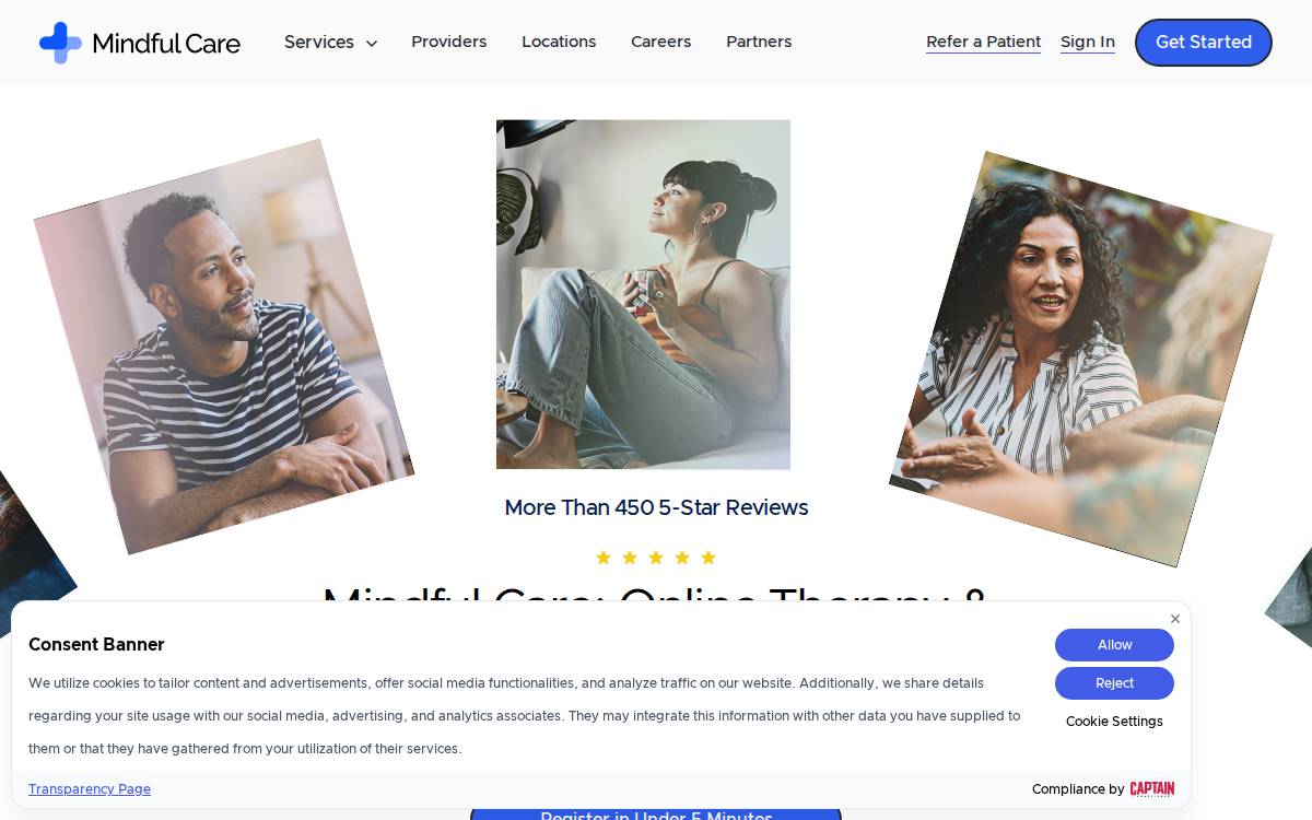 Mindful Care website preview