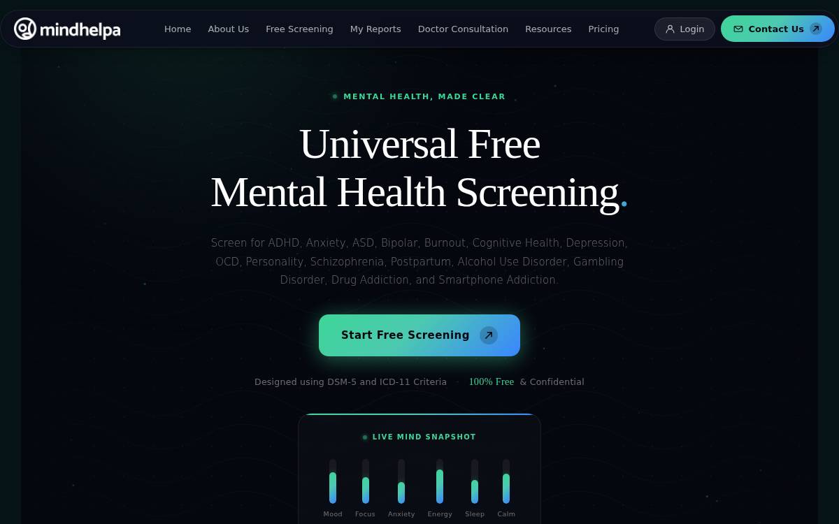 Mindhelpa website preview