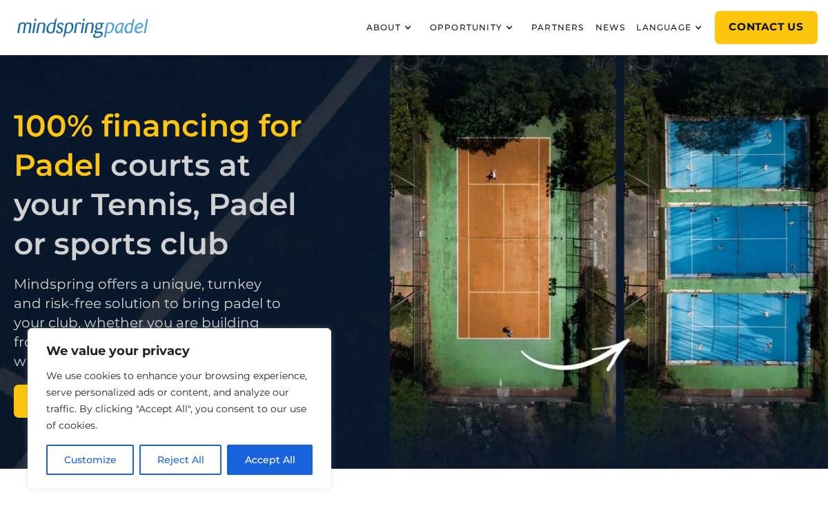 Mindspringpadel website preview