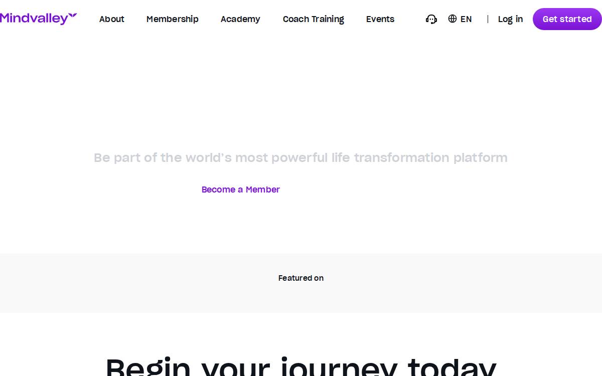 Mindvalley website preview